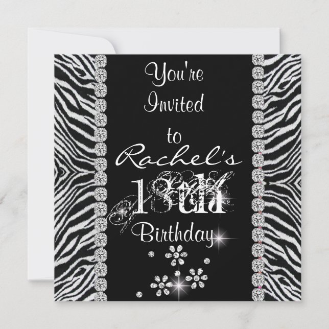 18th Birthday Party WITH ANIMAL DESIGN  INVITATION (Front)