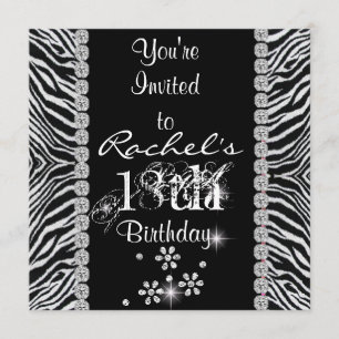 18th Birthday Party WITH ANIMAL DESIGN  INVITATION