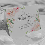 18th Birthday Photo Blush Pink Floral Folded Thank Thank You Card<br><div class="desc">Elegant pink peonies decorate this birthday thank you card. Classic calligraphy spells thank you. Three lines of text let you personalize a thank you statement and your name. A photo is included inside, as well as another thank you sentiment that you can personalize. This item is part of the Elegant...</div>