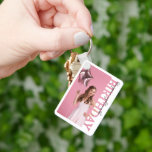18th Birthday Photo college Party  Keychain<br><div class="desc">18th Birthday Photo Keepsake Keyring Celebrate an 18th birthday with this personalised photo keepsake keyring, featuring a modern rectangular photo frame with “BIRTHDAY” cut out along the side. Add your favourite photo and customise the text [Name]’s 18th to create a memorable keepsake that family, friends, or the birthday teen can...</div>
