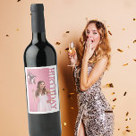 18th Birthday Photo college Party  Wine Label<br><div class="desc">18th Birthday Photo Bottle Label Celebrate a special milestone with this 18th birthday photo bottle label, featuring a modern rectangular photo frame with “BIRTHDAY” cut out along the side. Personalise it with your favourite photo and the custom text [Name]’s 18th to add a memorable touch to your drinks for the...</div>