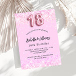18th Birthday pink confetti girl party Invitation Postcard<br><div class="desc">A modern,  stylish and glamourous invitation for a girl's 18th birthday party.  A blush pink background with confetti. The name is written with a modern hand lettered style script.  Personalize and add your party details.  Number 18 is written with a balloon style font,  script.</div>