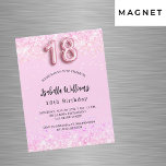 18th Birthday pink confetti girl party luxury Magnetic Invitation<br><div class="desc">A modern,  stylish and glamourous magnetic invitation for a girl's 18th birthday party.  A blush pink background with confetti. The name is written with a modern hand lettered style script.  Personalize and add your party details.  Number 18 is written with a balloon style font,  script.</div>