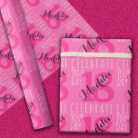 18th Birthday Pink Wrapping Paper<br><div class="desc">A modern mix of casual, script and serif typography in a fun combination of pinks. This wrap makes a festive fuschia and pink 18th birthday wrapping paper that you can customize for any name.</div>