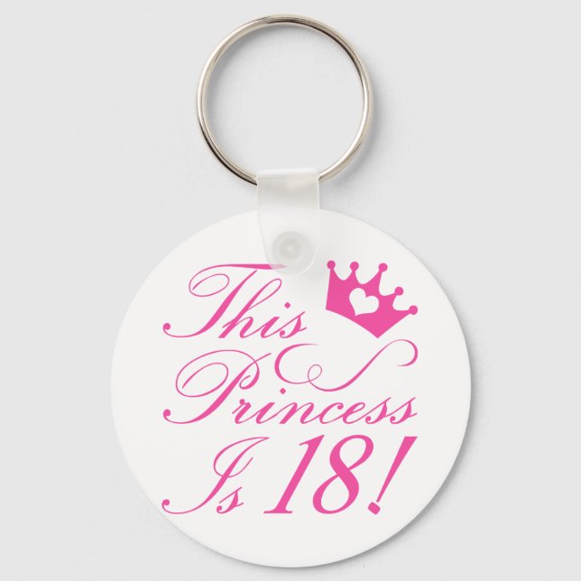 18th Birthday Princess Keychain (Front)