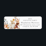 18th Birthday Pumpkin Fall Flower Return Address<br><div class="desc">Modern and elegant white pumpkin and fall flowers floral design. The soft watercolor palette is a sophisticated blend of soft pink and dark rich golden yellow and brown. The fall leaves surround the white pumpkin for a special autumn display. Perfect for your fall birthday party.</div>