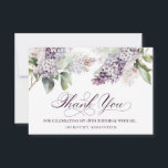 18th Birthday Purple Lilac Spring Flower Thank You Card<br><div class="desc">Soft watercolor purple lilacs create a pretty springtime 18th birthday thank you card. The calligraphy adds an elegant aesthetic. You can easily change fonts and colour as well. It is part of the Purple Spring Lilac Flower collection. It lets you choose a theme and then easily create a unique invitation...</div>