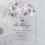 18th Birthday Purple Spring Lilac Flower Arch<br><div class="desc">Soft watercolor purple lilacs create a pretty springtime 18th birthday invitation. The calligraphy adds an elegant aesthetic. It is part of the Purple Spring Lilac Flower collection. It lets you choose a theme and then easily create a unique invitation suite, welcome signs and party decorations. Party planning becomes fun and...</div>