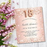 18th birthday rose gold blush glitter budget flyer<br><div class="desc">Please note that this invitation is on flyer paper and very thin. Envelopes are not included. For thicker invitations (same design) please visit our store. For an elegant 18th birthday party. A rose gold gradient background. Decorated with rose gold faux glitter dust. Personalize and add a name and party details....</div>