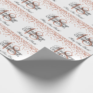 18th Birthday Rose Gold Faux Glitter Confetti Wrapping Paper