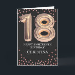 18th Birthday Rose Gold Girl Elegant Personalized Card<br><div class="desc">18th Birthday Rose Gold Girl Elegant Personalized</div>
