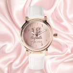 18th Birthday rose gold name Watch<br><div class="desc">A gift for an 18th birthday. A rose gold gradient background colour.   Add a name,  date</div>