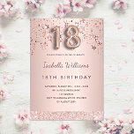 18th birthday rose gold pink stars balloon script invitation<br><div class="desc">A modern, stylish and glamourous invitation for a 18th birthday party. A faux rose gold metallic looking background with rose gold and pink dripping stars. The name is written with a modern dark rose gold coloured hand lettered style script. Personalize and add your party details. Number 18 is written with...</div>