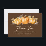 18th Birthday Rustic Boho Pumpkin Flat Thank You Card<br><div class="desc">A beautiful and elegant thank you card designed especially for a birthday. It features a top border orange pumpkins nestled in fall leaves and plants.  Three lines are provided for you to customize your thanks and gratitude.</div>