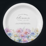 18th Birthday September Birth Flower Paper Plate<br><div class="desc">Perfect table decor for a September birthday party. Aster is the birth flower for that month. It forms a pretty watercolor bottom border on this floral personalized paper plate. The birthday guest of honour's name, age and birthdate are placed above it using elegant calligraphy and typography. All text is editable....</div>