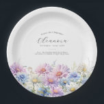 18th Birthday September Birth Flower Paper Plate<br><div class="desc">Perfect table decor for a September birthday party. Aster is the birth flower for that month. It forms a pretty watercolor bottom border on this floral personalized paper plate. The birthday guest of honour's name, age and birthdate are placed above it using elegant calligraphy and typography. All text is editable....</div>