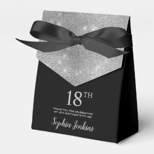 18th Birthday Silver Thank You Favour Box