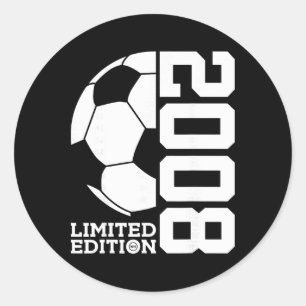 18th Birthday Soccer Limited Edition 2008 Classic Round Sticker