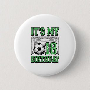 18th Birthday Soccer Vintage 2 Inch Round Button