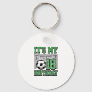 18th Birthday Soccer Vintage Keychain