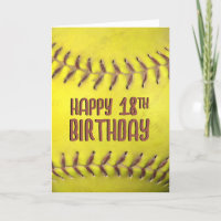 18th Birthday Softball Card