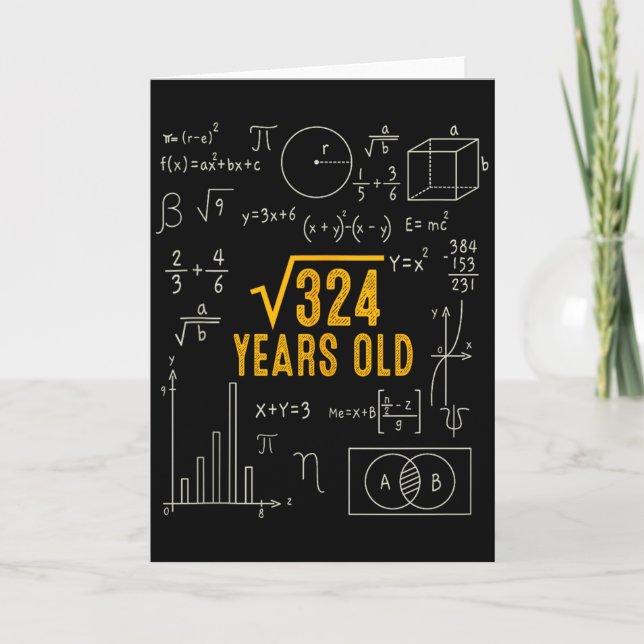 18th Birthday Square Root Of 324 Love Math 18 Year Card (Front)