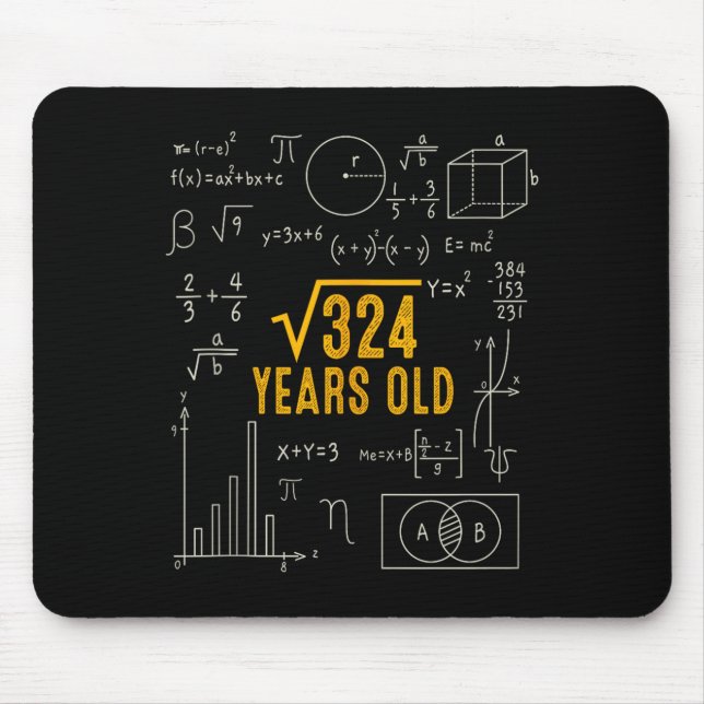 18th Birthday Square Root Of 324 Love Math 18 Year Mouse Pad (Front)