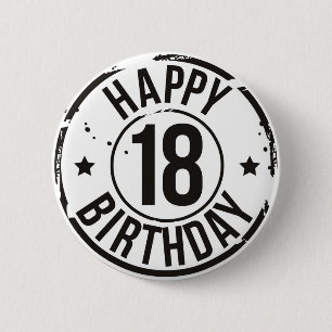 18TH BIRTHDAY STAMP EFFECT 2 INCH ROUND BUTTON