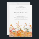 18th Birthday Surprise Party Pumpkin Wildflower Invitation<br><div class="desc">Fall pumpkins are nestled in delicate golden yellow and orange wildflowers to create an elegant aesthetic. All of the text is editable so you can easily craft your own special mood.</div>