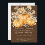 18th Birthday Surprise Party Rustic Boho Pumpkin Invitation<br><div class="desc">Elegant watercolor orange pumpkins are nestled in a variety of fall foliages and flowers. A dark,  rich brown background frames it to perfection. Perfect for an autumn celebration.</div>