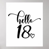 18th Birthday Women Hello 18 Cute 18 Years Old