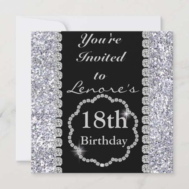 18th BLING Birthday Party Invitation (Front)