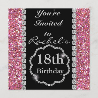 18th BLING Birthday Party Invitation