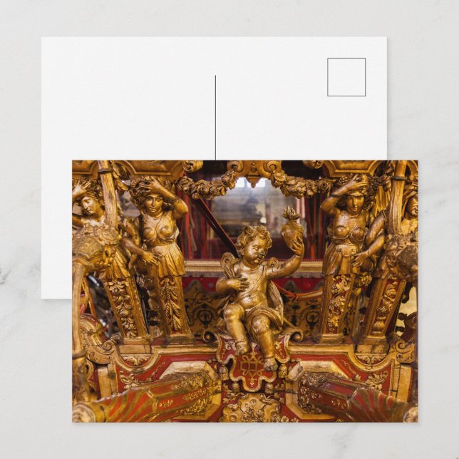 18th c. Coach detail. Museu dos Coches. Lisbon Postcard (Front/Back)