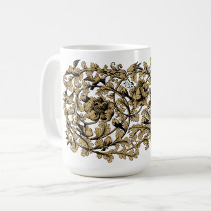 18th Century Baroque Rococo Vine & Birds Pattern Coffee Mug