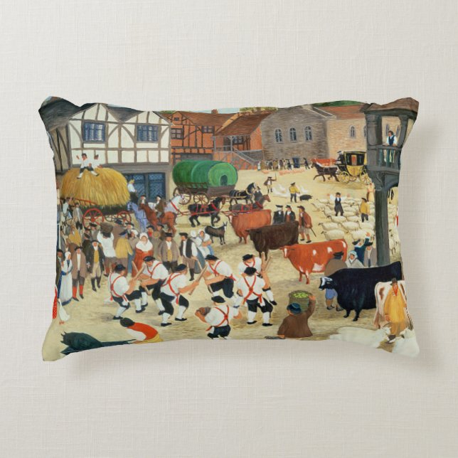 18th century Mayfair cattle market Decorative Pillow (Front)