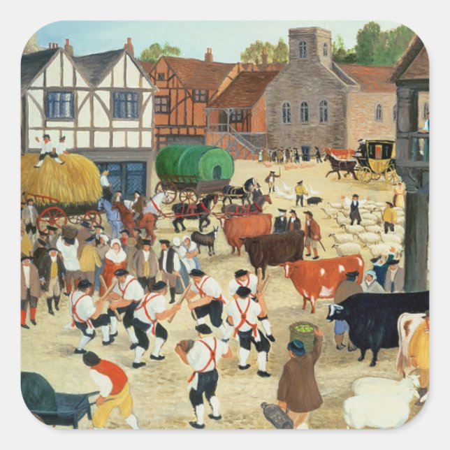 18th century Mayfair cattle market Square Sticker (Front)