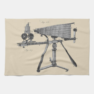 18th Century Microscope Antique Science INSTRUMENT Kitchen Towel