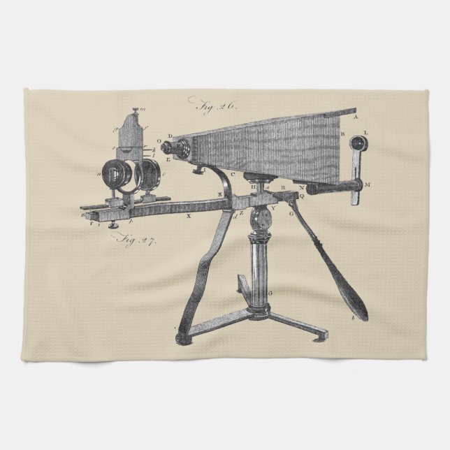 18th Century Microscope Antique Science INSTRUMENT Kitchen Towel (Horizontal)