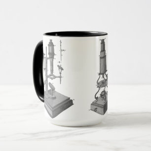 18th Century Microscope Antique Science INSTRUMENT Mug