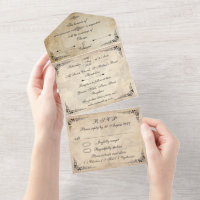 18th century parchment - Wedding invitation 