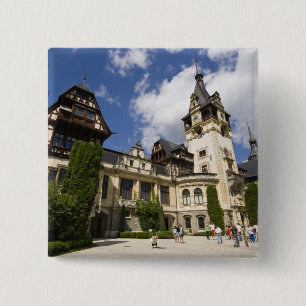 18th Century Peles Castle, Sinaia, Romania, 2 Inch Square Button