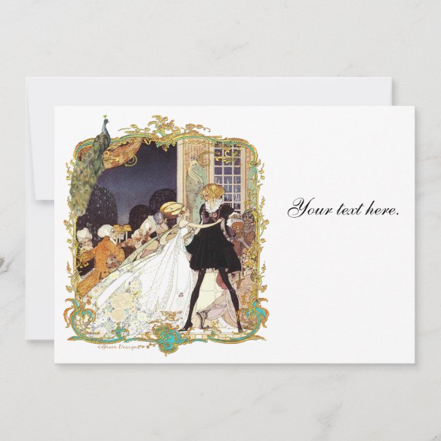 18th Century Storybook Wedding Peacock Invitations (Front)