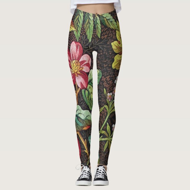 18th Century textile design of flowers. Leggings (Front)