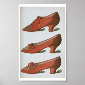 18th Century Victorian Fashion Shoe Plate X IX Poster