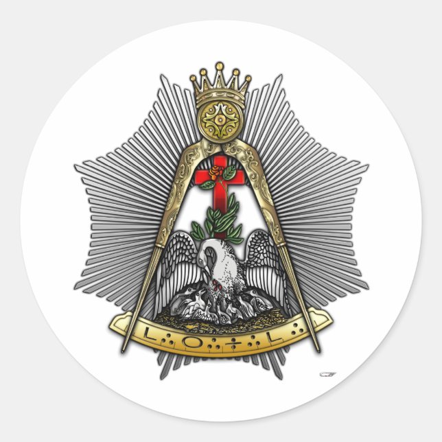 18th Degree: Knight of the Rose Croix Classic Round Sticker (Front)