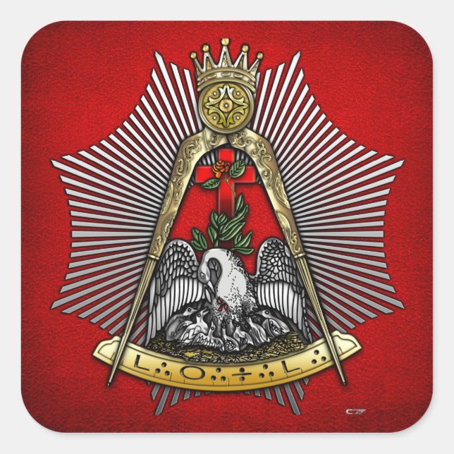 18th Degree: Knight of the Rose Croix Square Sticker (Front)