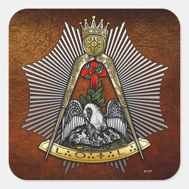 18th Degree: Knight of the Rose Croix Square Sticker (Front)