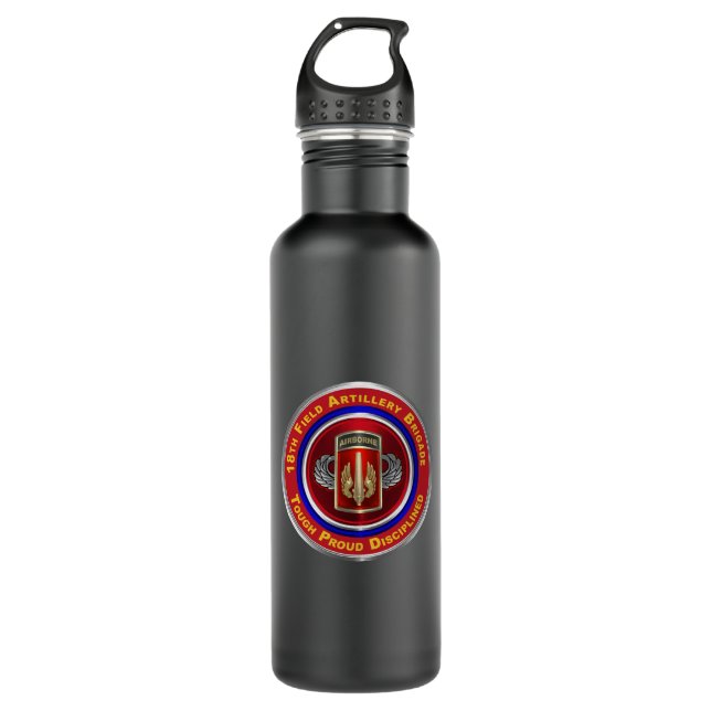 18th Field Artillery Brigade  710 Ml Water Bottle (Front)