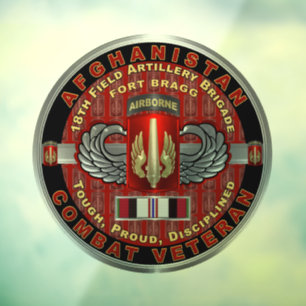18th Field Artillery Brigade Afghanistan Veteran Window Cling